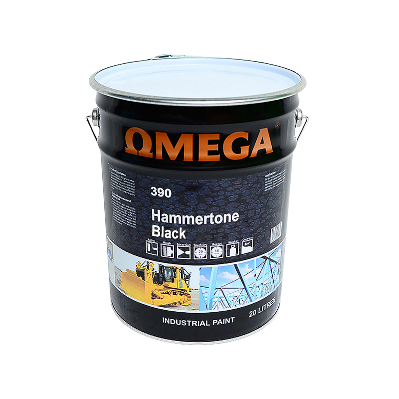 Omega Premium Hammertone Paint Black 20L