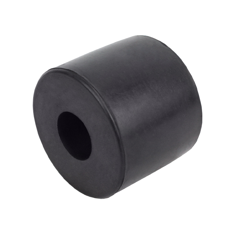 Rubber Roller Round Cap 2 1/2" 17mm Bore Black