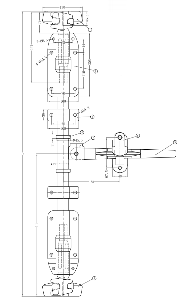 CAM Door Lock Kit Zinc Model 06 (Left or Right)