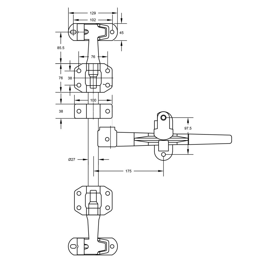 CAM Door Lock Kit Zinc Model 07 (Left or Right)