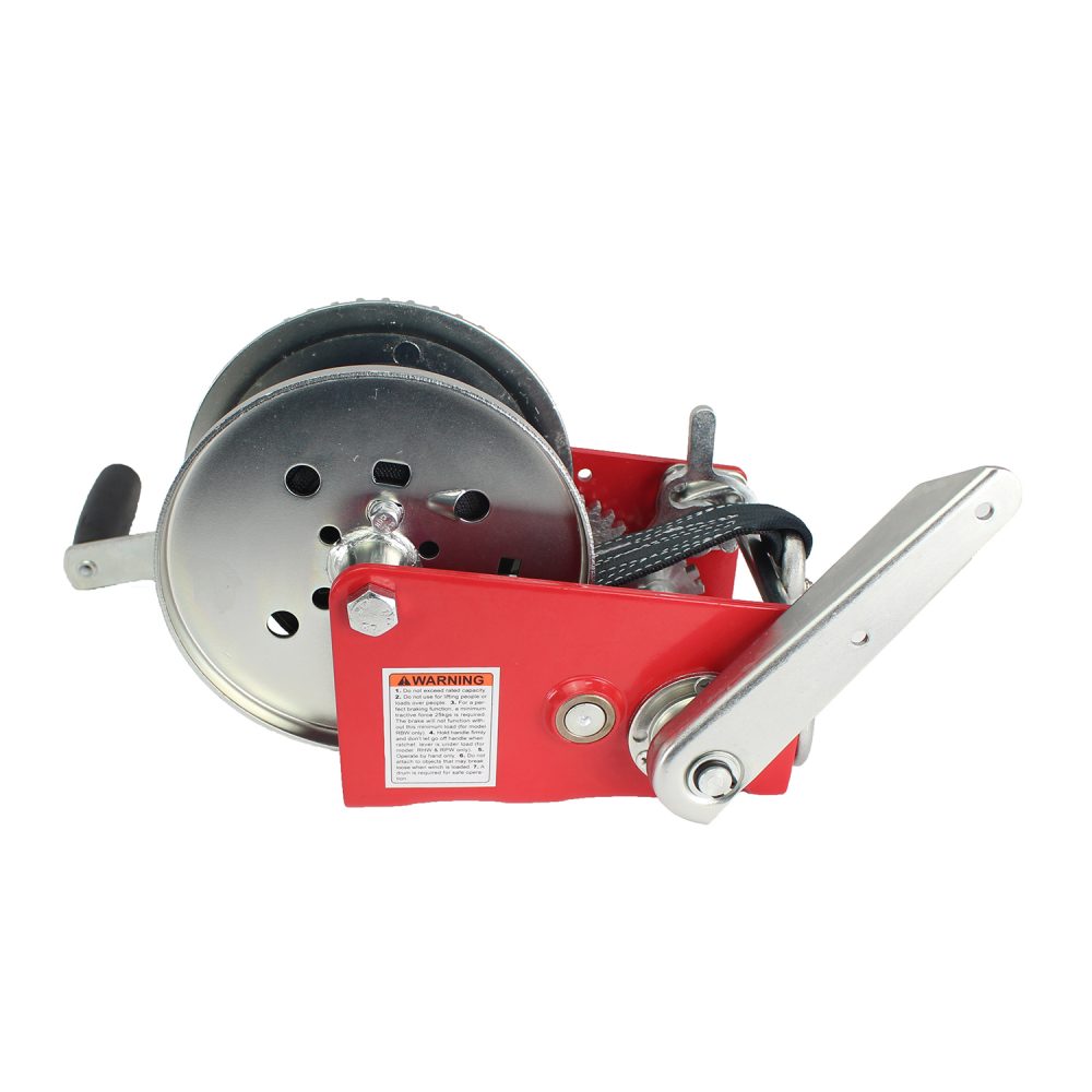 Hand Winch 2500lbs (1135kg) Two Speed 8m Strap with Hand Brake
