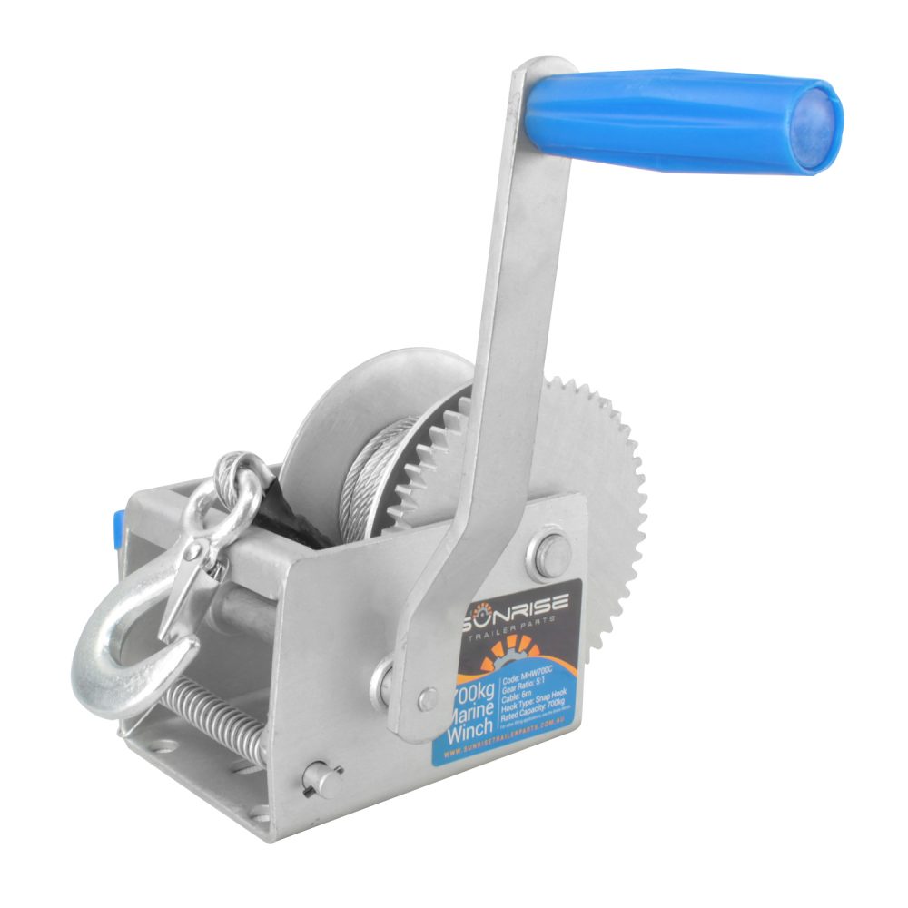 Marine Winch 700kg 6m Cable Snap Hook