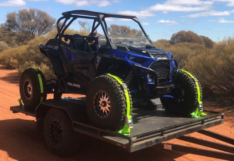 ATV Car Trailer Wheel Chock Kit Tie Down Straps 2000kg