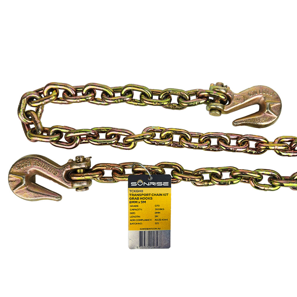 Transport Chain Kit with Grab Hooks 8mm x 9m G70