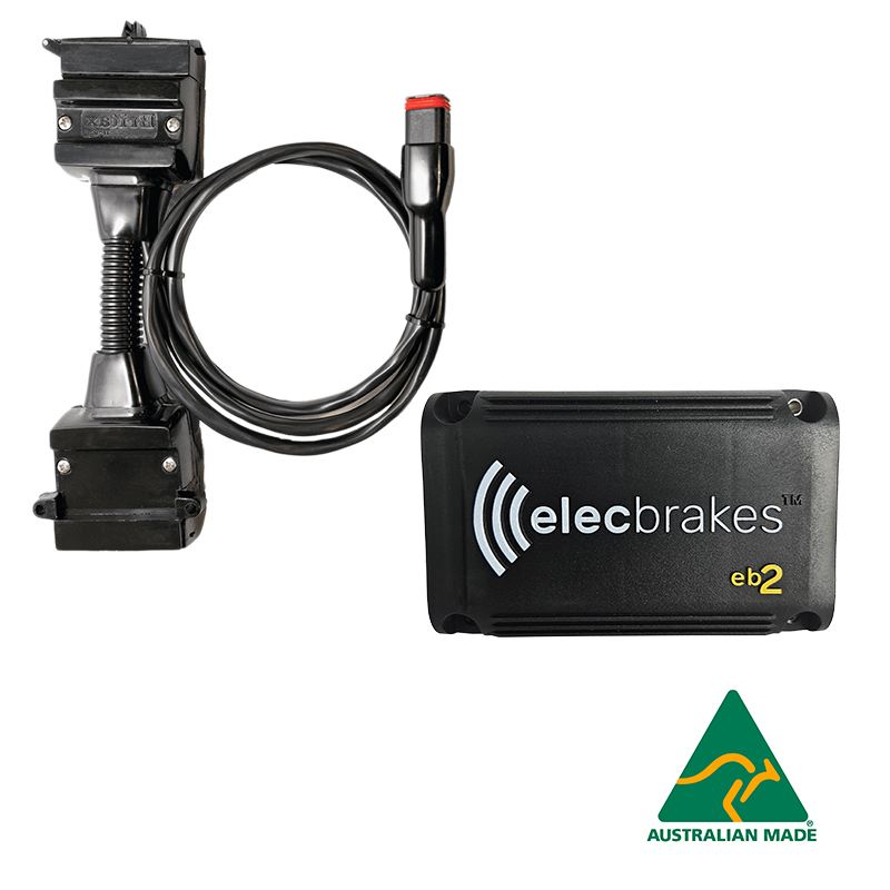Elecbrakes Brake Controller EB2 with Adapter Combo - Flat 12 Pin (Trailer) to Flat 12 Pin (Car)