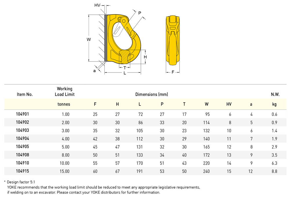 Excavator Hook Yoke Forged Alloy Steel Weld-On