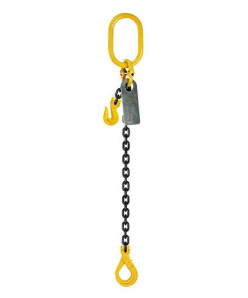 Grade 80 Chain Sling 1 Leg W/ Clevis Grab Shortener and Self Locking Hook