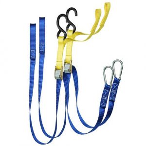 Motorcycle Tie Down Straps Cam Buckle S Hook Pair 25mm Webbing LC250KG