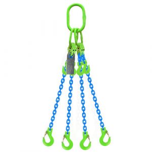 Grade 100 Chain Sling Four Leg with Clevis Grab Shortener and Clevis Sling Hook
