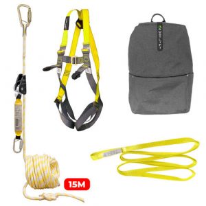Kit Roofer’s Basic Complete Roof Safety Kit with Harness, Fall Arrest System and Anchor Sling