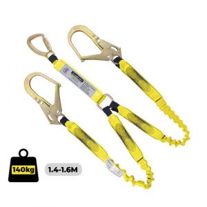 Lanyard Double Elasticated Triple Action/Scaffold Hook, AS 1891.5 Compliant