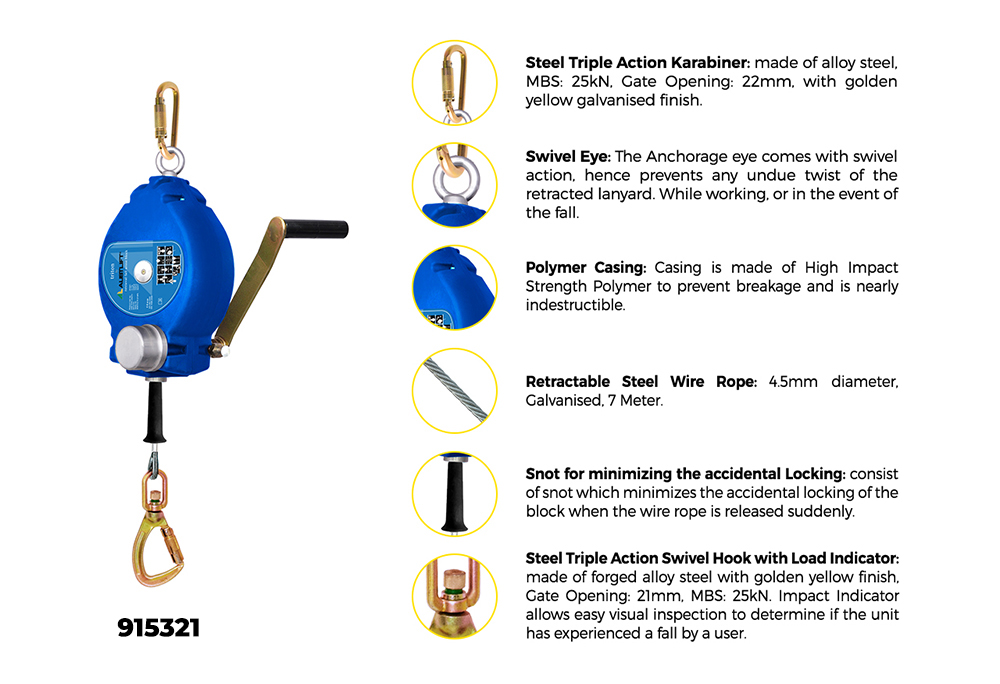 Inertia Reel Recovery with Dual Fall Arrest and Winch Modes