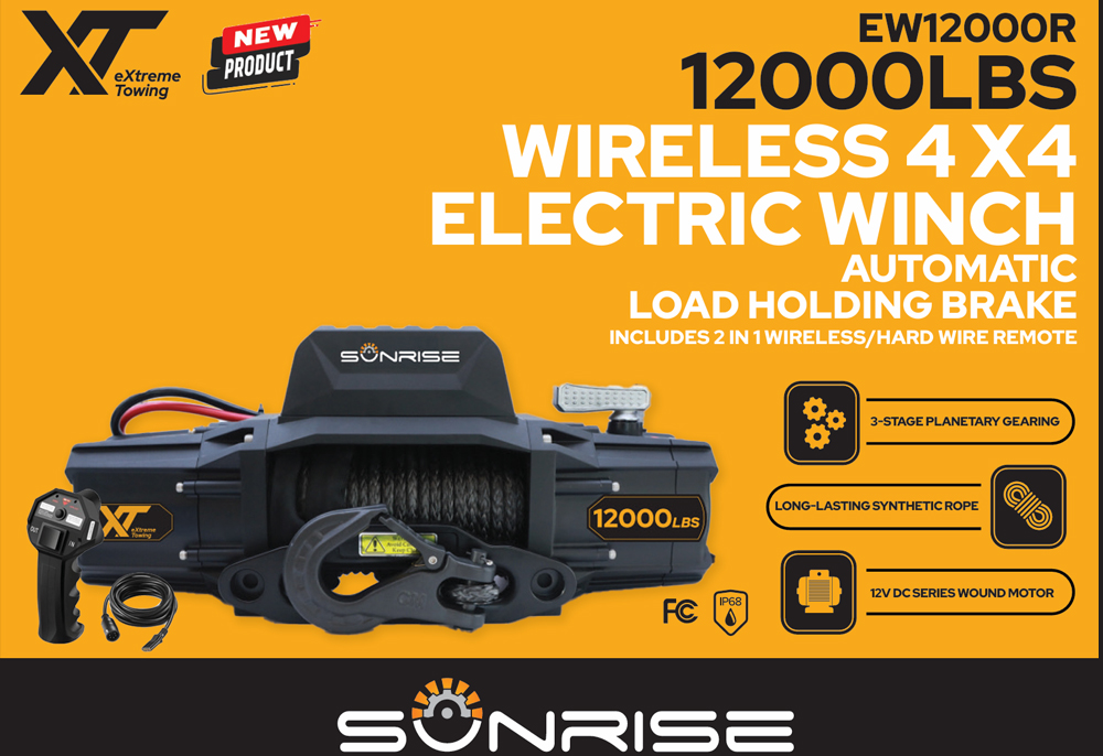 Electric Winch Trailer Car ATV UTV 12000lbs (5443kg) Wireless 218:1 Gear Synthetic Rope Winch