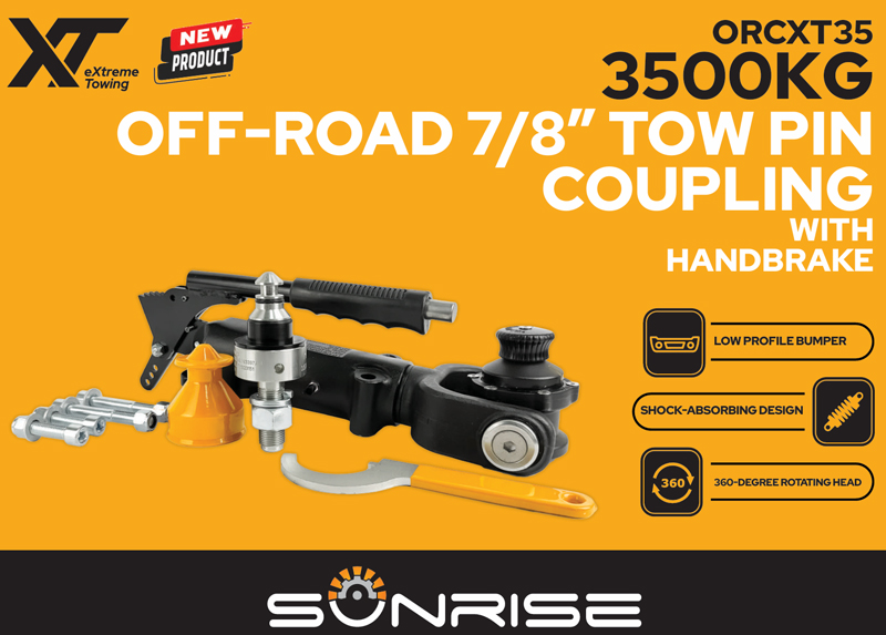 Sunrise Off Road XT35 EasyLock Pin Coupling 7/8" Tow Pin with Hand Brake 3500kg